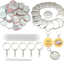 Button Maker Keychain Supplies, 50Sets 2.28Inch/58Mm Keychain Button Making Kit