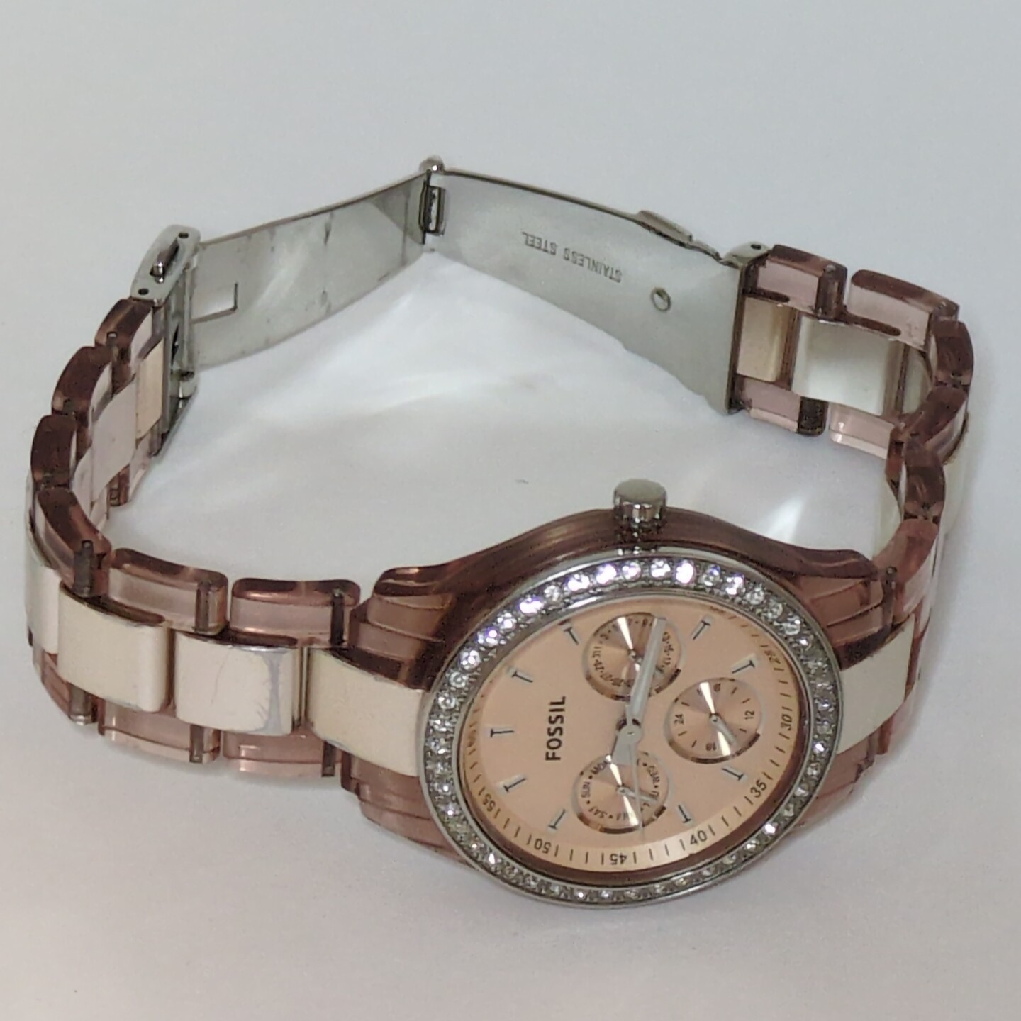 Fossil Stella Glitz Multifunction Translucent Ros… - image 9