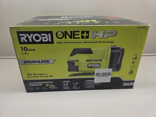 Used *NO HOSE* RYOBI ONE+ HP 18V 1/4hp Cordless Transfer Pump, Battery & Charger
