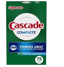Cascade Complete Powder Dishwasher Detergent, Fresh Scent, 75 oz, White
