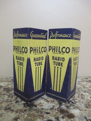 Lot of 2 Vintage Philco Model 26 Radio Tubes NOS