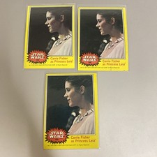 Carrie Fisher As Princess Leia - 1977 Topps Star Wars #190 (3) Cards