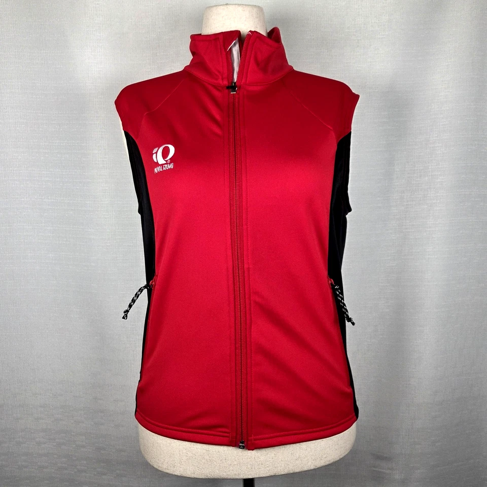 Pearl Izumi Red/Black Cycling Vest Women's Large Fleece Lined Outdoors - Image 2 of 4