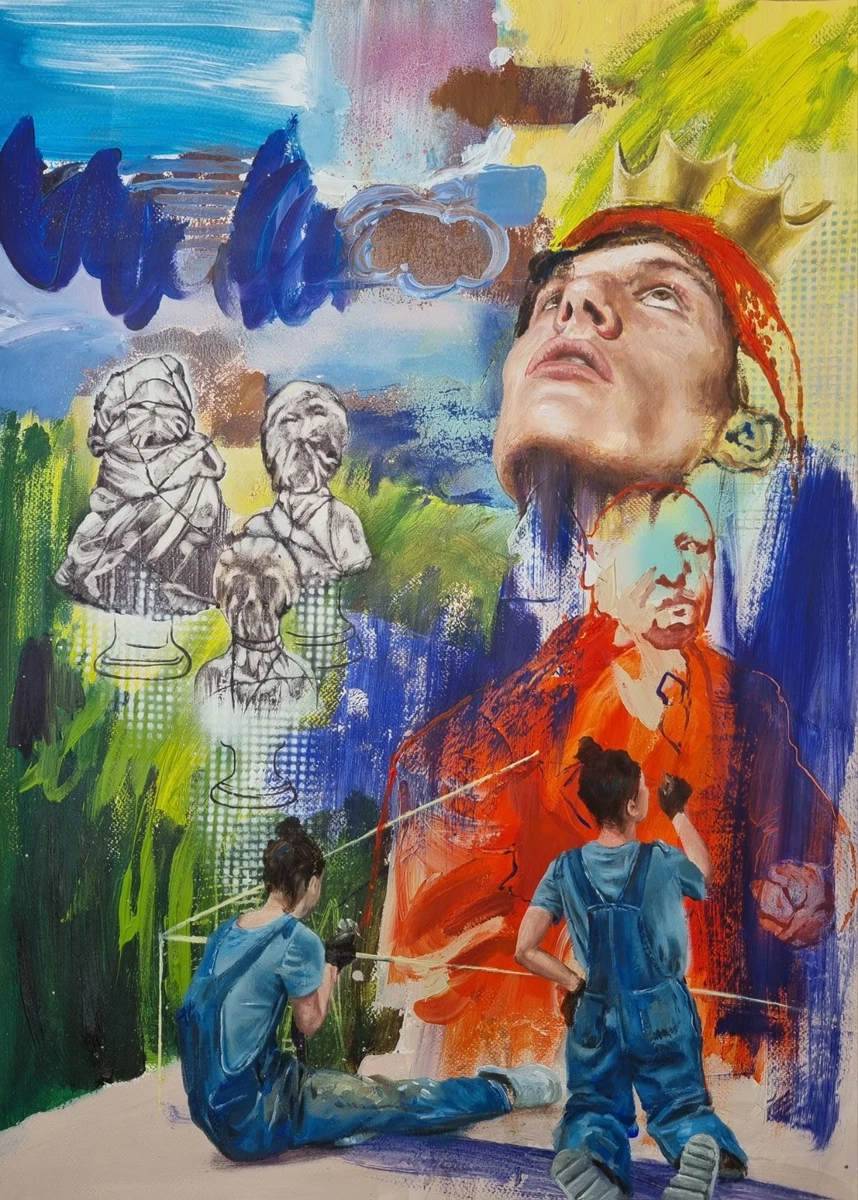 Lysiane D. Coste - Technique Mixte Sur Papier, Figuration Libre, 50x70cm, Signé