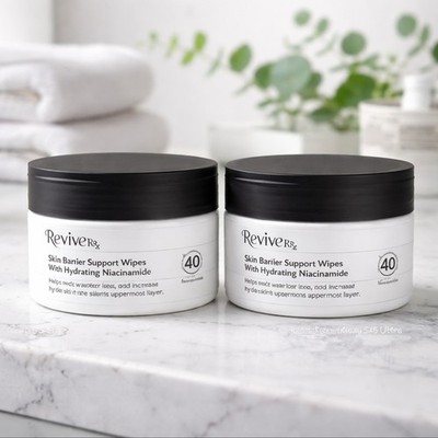 Revive Rx Brand Skin Barrier Support Wipes with Hydrating Niacinamide 40 CT 2PK