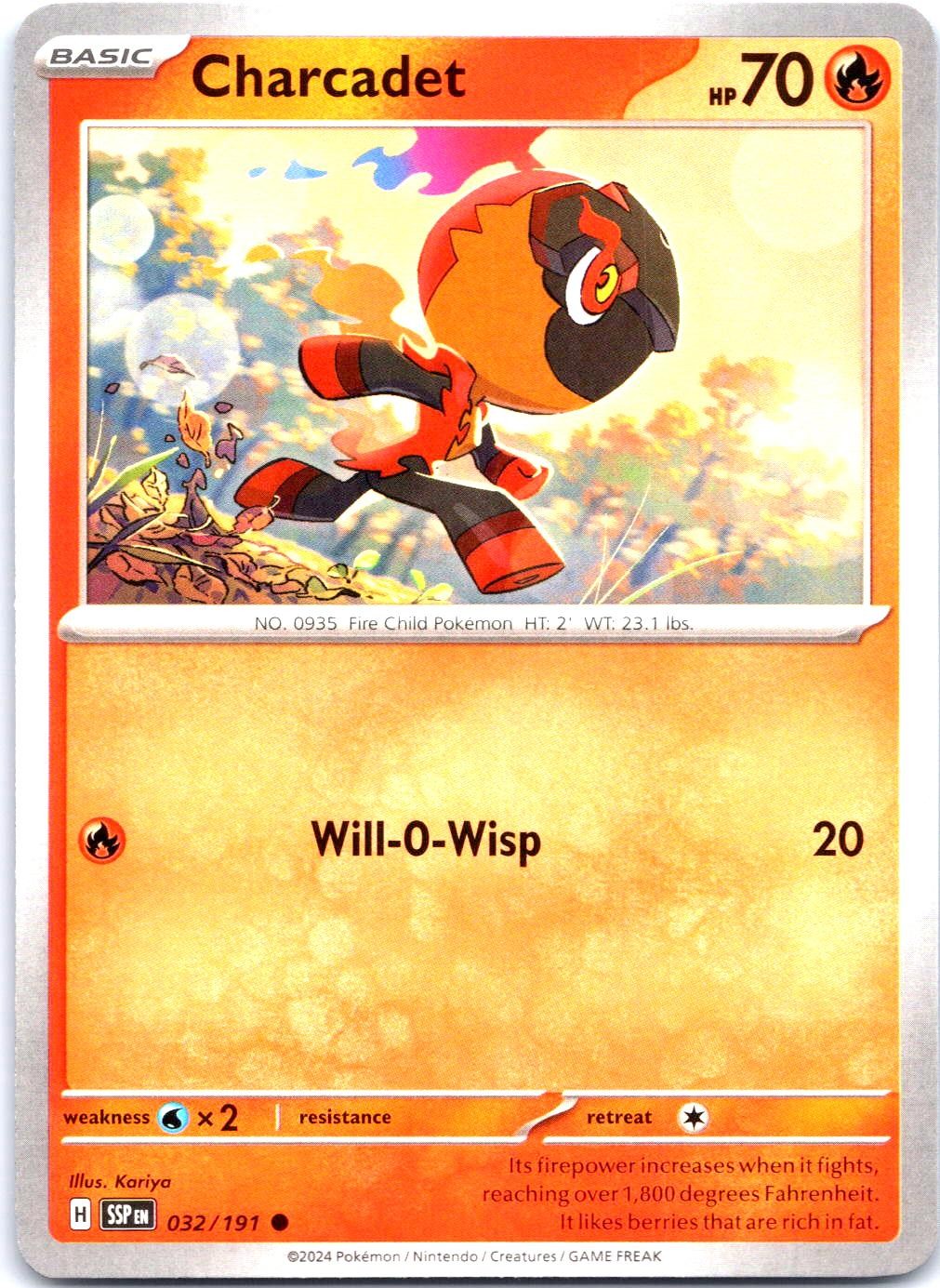 CHARCADET 032/191 COMMON SURGING SPARKS POKEMON NEAR MINT