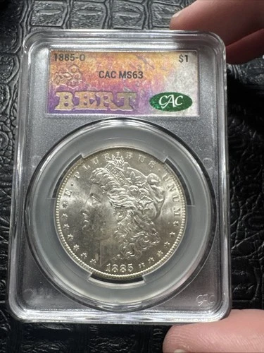 1885 O CACG MS63 Morgan Silver Dollar $1 BERT LABEL TRADERBEA CORE