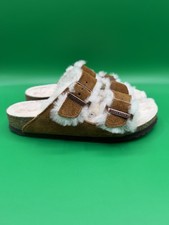 Birkenstock Arizona Shearling Suede Leather Sandals- Mink SZ 5.5