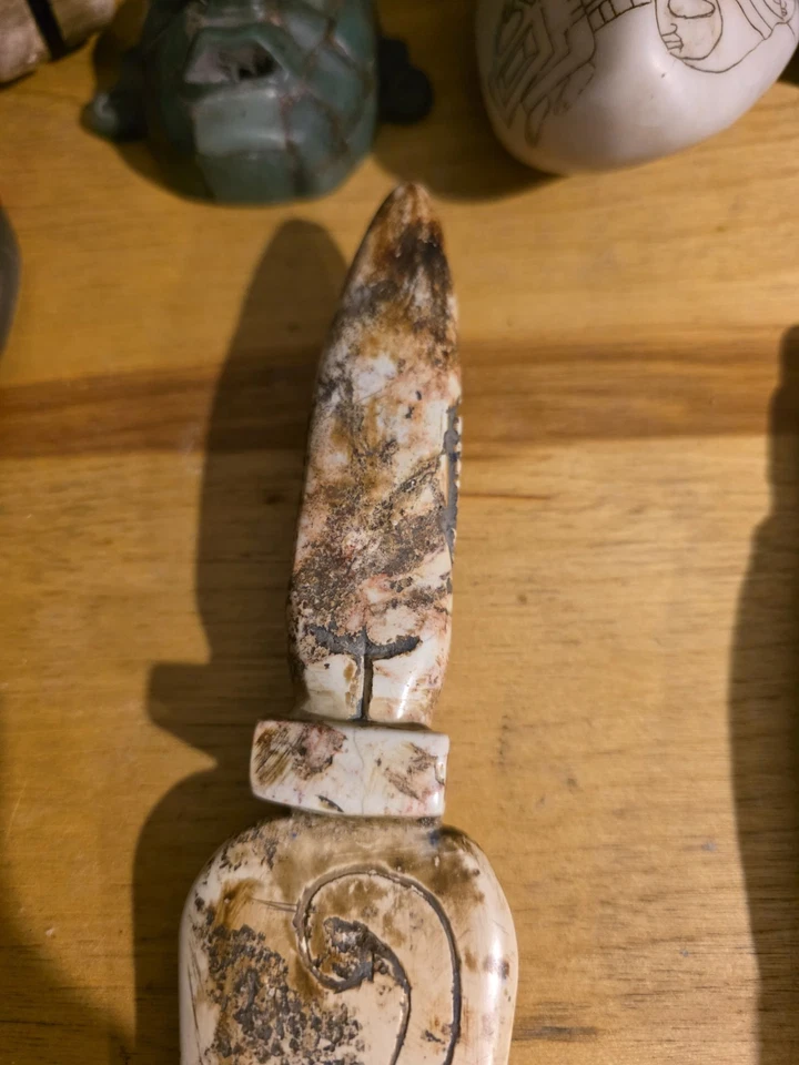 Ojuelos de Jalisco Artefacto Pre-Maya 10" Antigua Piedra Alienígena Daga de Sacrificio Foto 4 de 4