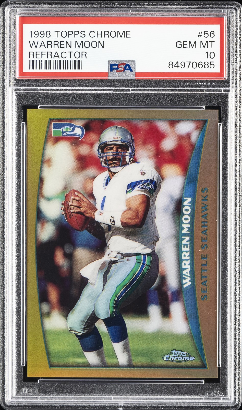 1998 TOPPS CHROME REFRACTOR #56 WARREN MOON PSA 10