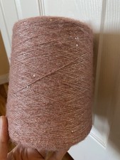 Soft Cone Yarn Pink Silver Sequins Glitter 580g 415