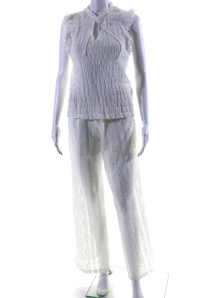 BB Dakota x Steve Madden Poof Womens Sleeveless Top Lace Pants Size Small Lot 2 - Image 3 of 4