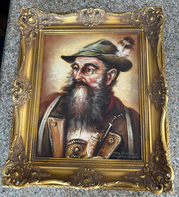 1946  MAX GOLLNAU Mannheim/Germany - Oil on Canvas Painting w. Ornate Frame
