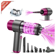 4-in-1 Mini Portable Car Vacuum Cleaner - High Power with Dual Filtration