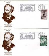 2247/8+ FDC 2  ENVELOPPES FLAMME  1er JOUR     CROIX ROUGE   1982