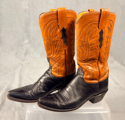 Lucchese Womens 1883 Buffalo Leather Cowboy Boots Snip Toe Western N4534