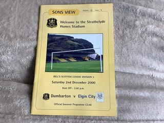 Dumbarton V Elgin City.2nd Dec 2000. 1st Home League At Strathclyde HomesStadium