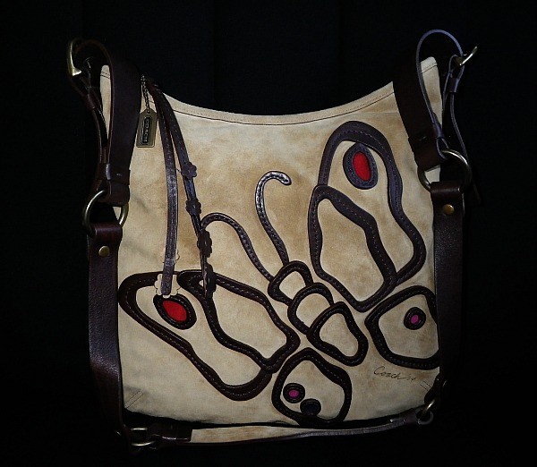 バッグ Coach Soho Suede Applique Butterfly Bag COACH SOHO CROSSBODY BUTTERFLY SUEDE DUFFLE MESSENGER SLING