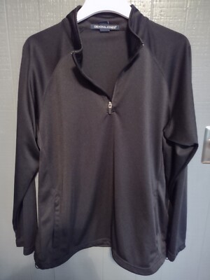 Devon Jones Sweatshirt Mens XL Black Quarter Zip Polyester