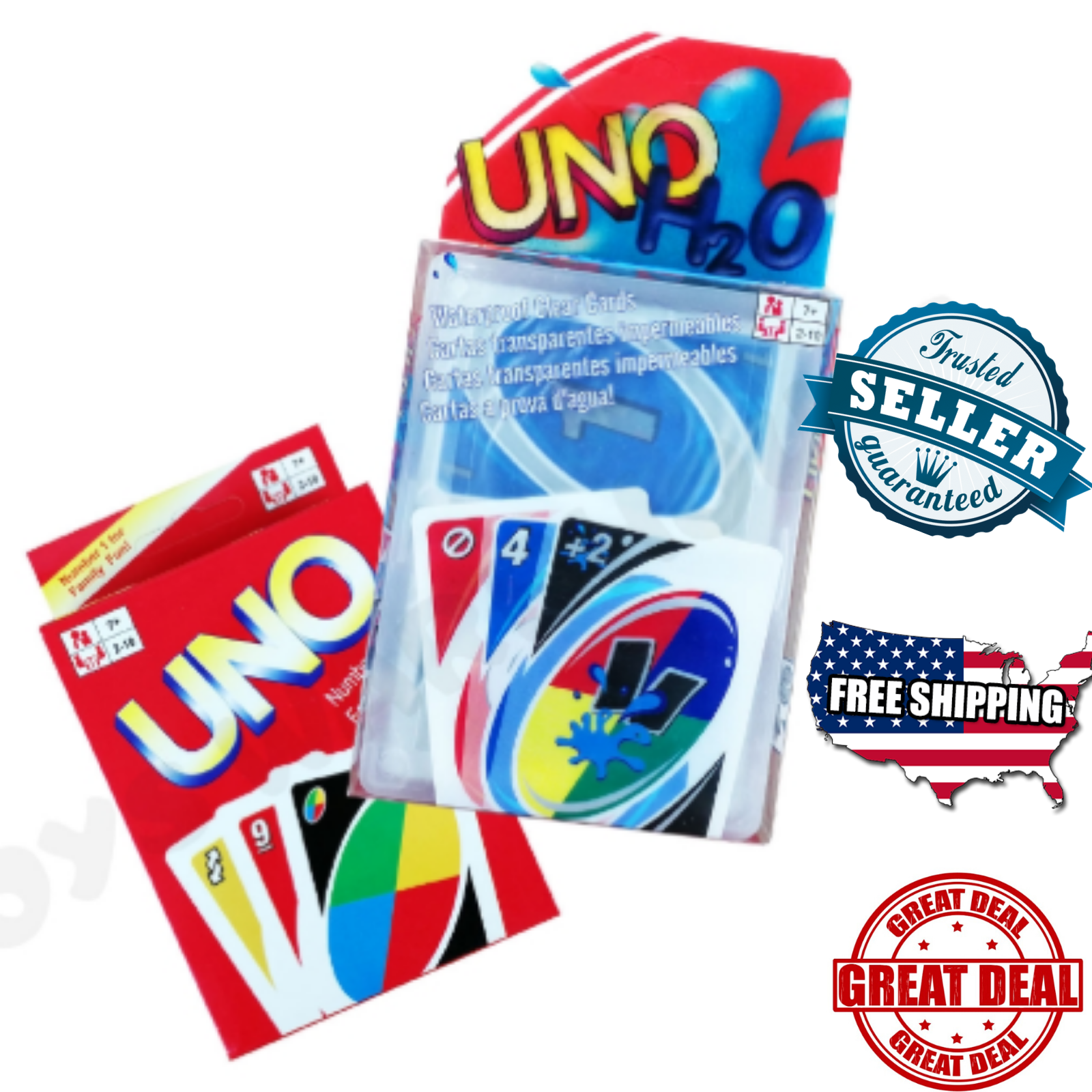 Card Games Contemporary Uno Card Game H2o Splash Waterproof Clear Pvc No 1 Family Fun Playing Game Card Woodland Resort Com