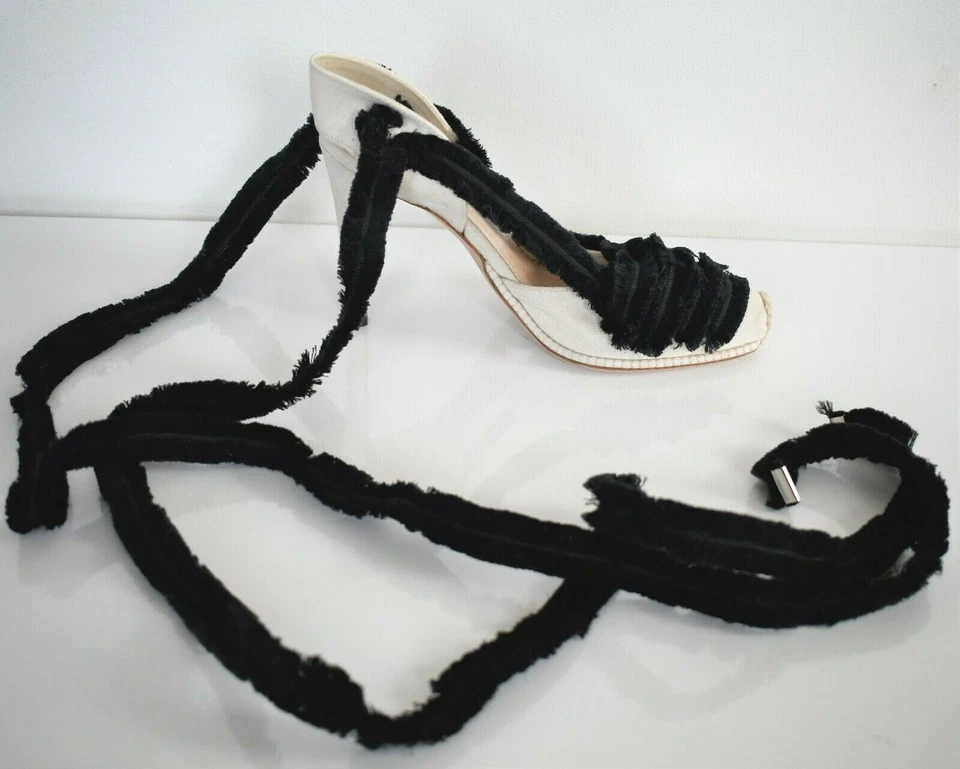 Nuevo ALTUZARRA Zapatos de Alpargata con Cordones LONA D'ORSAY ENVOLVENTES EUR-36 US-5.5/6 Foto 4 de 4