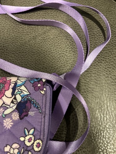 Vera Bradley Cross Body Purse ID Wallet Floral Purple - Picture 4 of 5