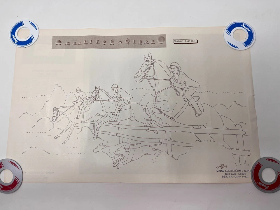 Vintage 1960s Midas LeatherCraft Doodle Page Of The Month Lot Of 6 Patterns - Image 3 of 4