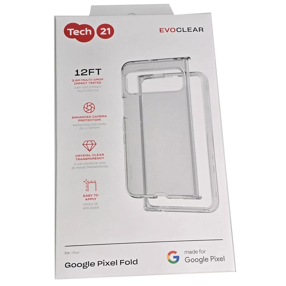 Tech21 EvoClear Tough Rear Case Cover for Google Pixel Fold - Transparent - Image 4 of 4