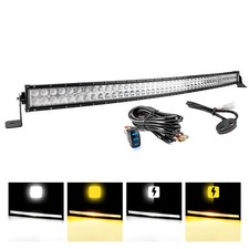 52 300w Curved Led Light Bar Whiteamber Flasing Strobe Offroad Driving Light