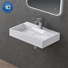 Waschbecken mit Ablaufgarnitur Mineralguss Aufsatzwaschbecken Hängewaschbecken