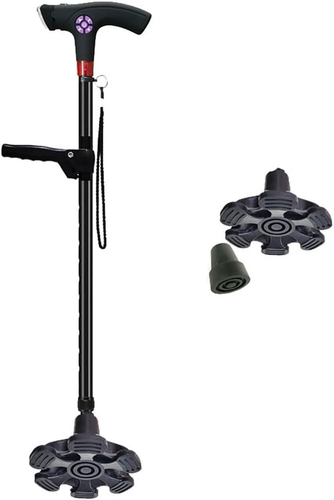 Lightweight Walking Cane, Smart Walking Stick with 2 Replaceable Nonslip Base, 1 - Picture 10 of 12