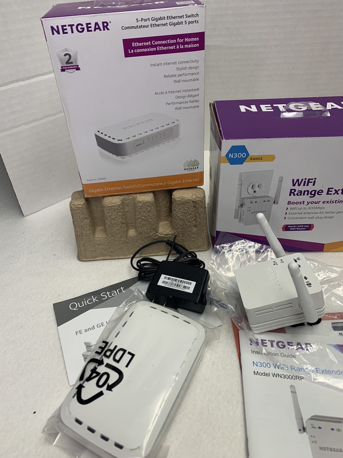 Netgear Router WiFi Range Extender 5-Port Gigabit Ethernet Switch ...