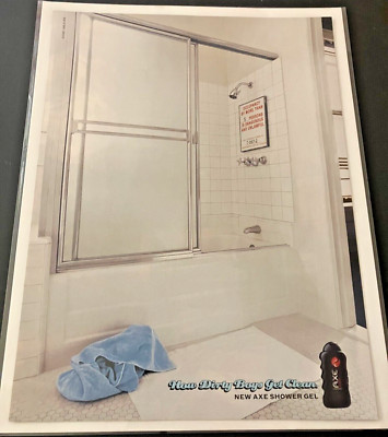 Axe Shower Gel - Vintage Cosmetics Print Ad / Poster / Wall Art - MINT