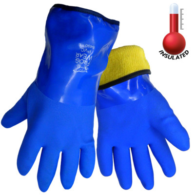 Frog Wear Terry Cloth Lined Cold Weather 12'' Triple Dipped PVC Gloves Safety XL
