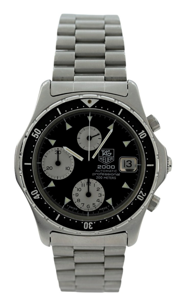 Tag Heuer 37mm Men's Professional 2000 Series Black Dial Automatic