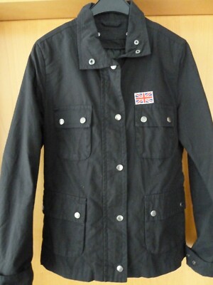 Fishbone Damen Jacke Kurzjacke Übergangsjacke leicht tailliert Gr .L schwarz 