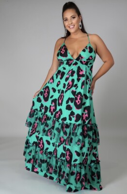 Women's New Dress /Long, Flowy, Adjustable Strap, Multi- Colored Maxi Dress