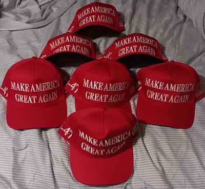 Red & White Trump 45-47 Make America Great Again 2024 MAGA Hat USA