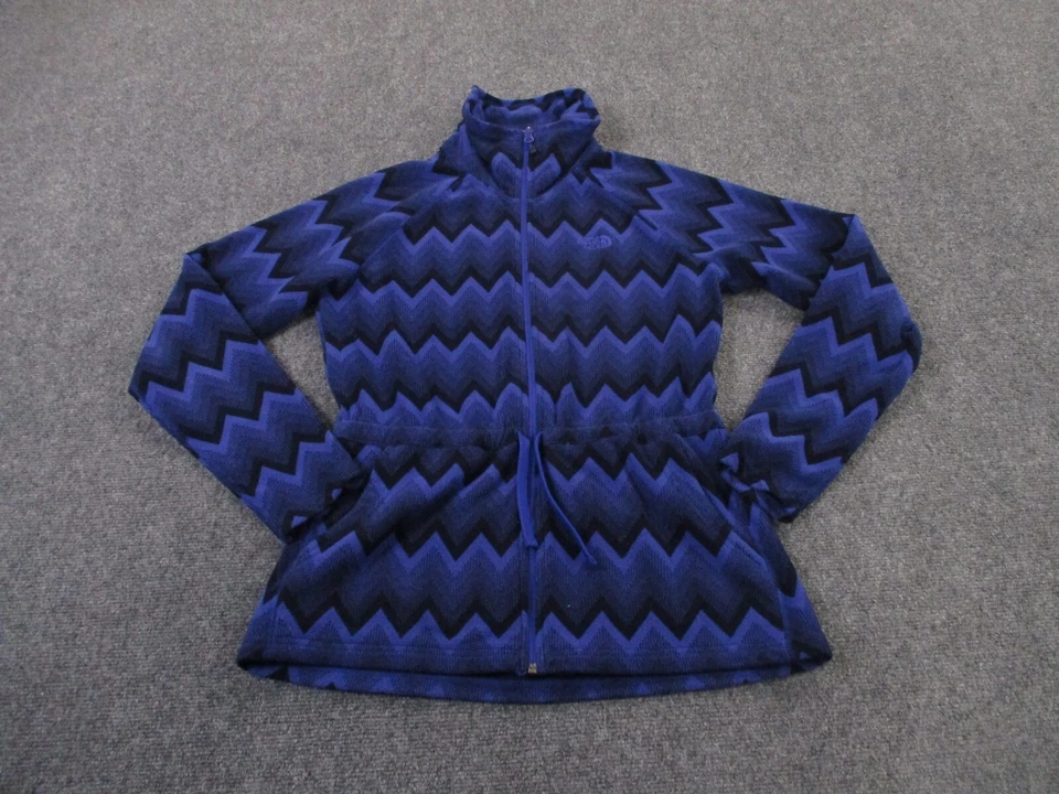 The North Face 夹克女式 M 紫色阿兹特克条纹羊毛毛衣外套户外 — 第 2/4 张图片