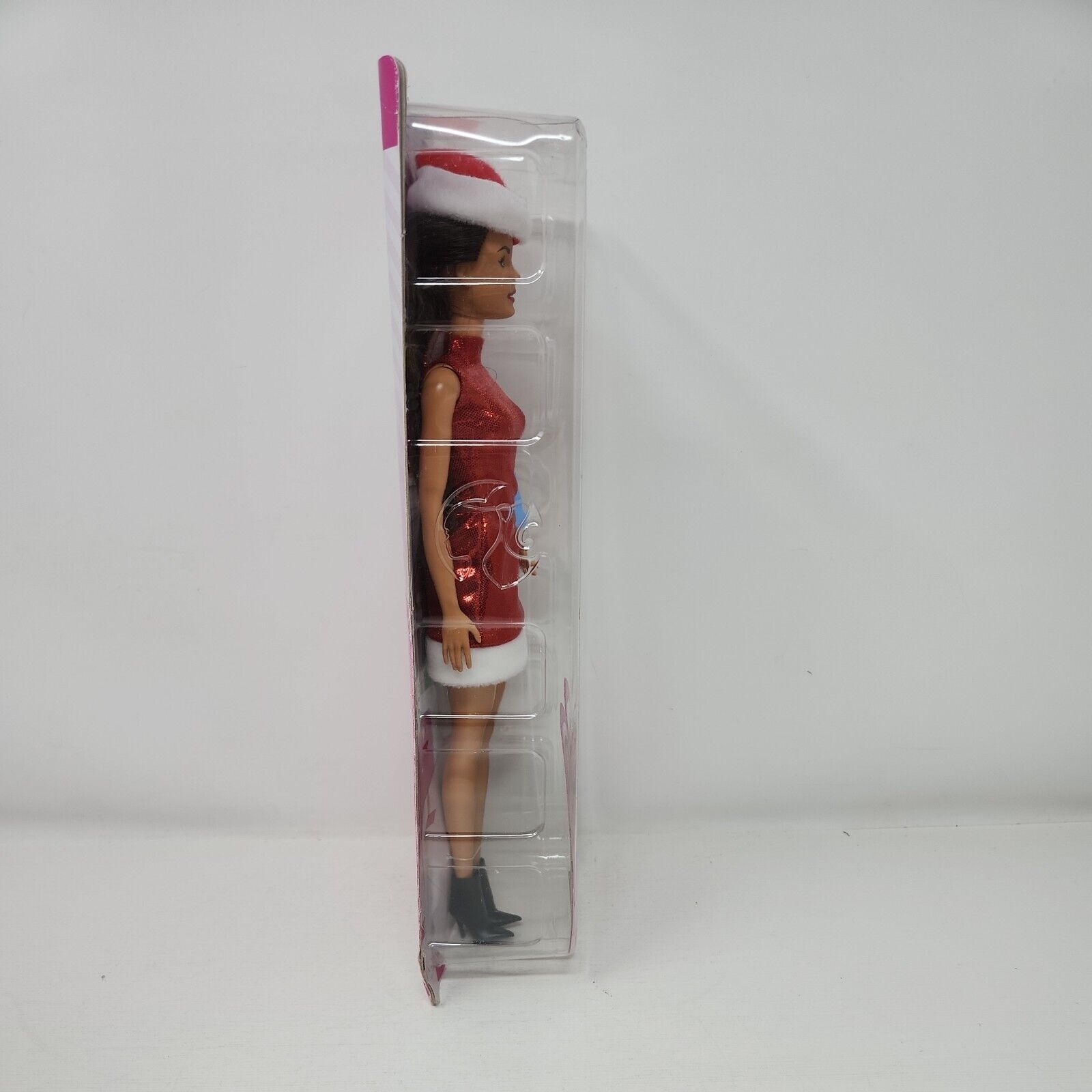 Barbie Santa Doll Holiday Red Dress Hat & Accessories Brunette 2022 Mattel HJX96