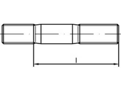 10 x Stiftschrauben, Einschraubende  2 d DIN 835 A 4 M 10 x 30 A 4, CAB FASTENIN