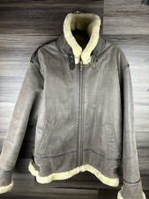 Vintage Charles Klein Brown Leather Bomber Jacket Lined Women's Xl