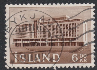 ICELAND 1962   6Kr  Good Used part ' REYKJAVIK ' cds      (p027)    