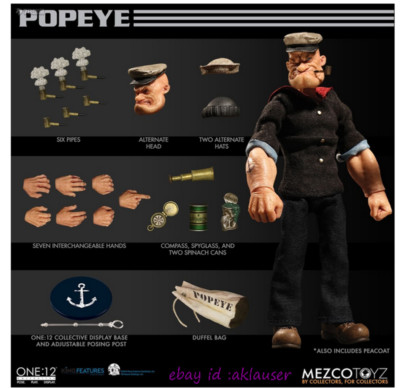 Mezco Toyz 1/12 Popeye Popeye Action Figure Toy Model In Stock
