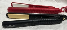 ISO PROFESSIONAL/HERSTYLER  2PC PK FLAT IRON  (BLACK/RED)GENTLY USED