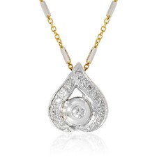 0.16ct Diamond Pendant Jewellery 18Karat White Gold Retro Vintage Ornament Gift 
