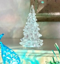 New Mini Acrylic Color Change Purple Green Red Blue Light Up Christmas Tree - 3  