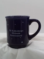 alt rothenburger weihnacht reiterlesmarkt GERMANY CHRISTMAS MARKET VTG BLUE MUG