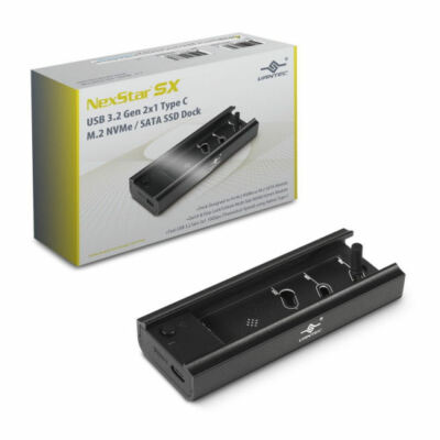 VANTEC USB-C 3.1 (Gen2) M.2 NVMe/SATA External Docking Station,  NST-D209C3-BK