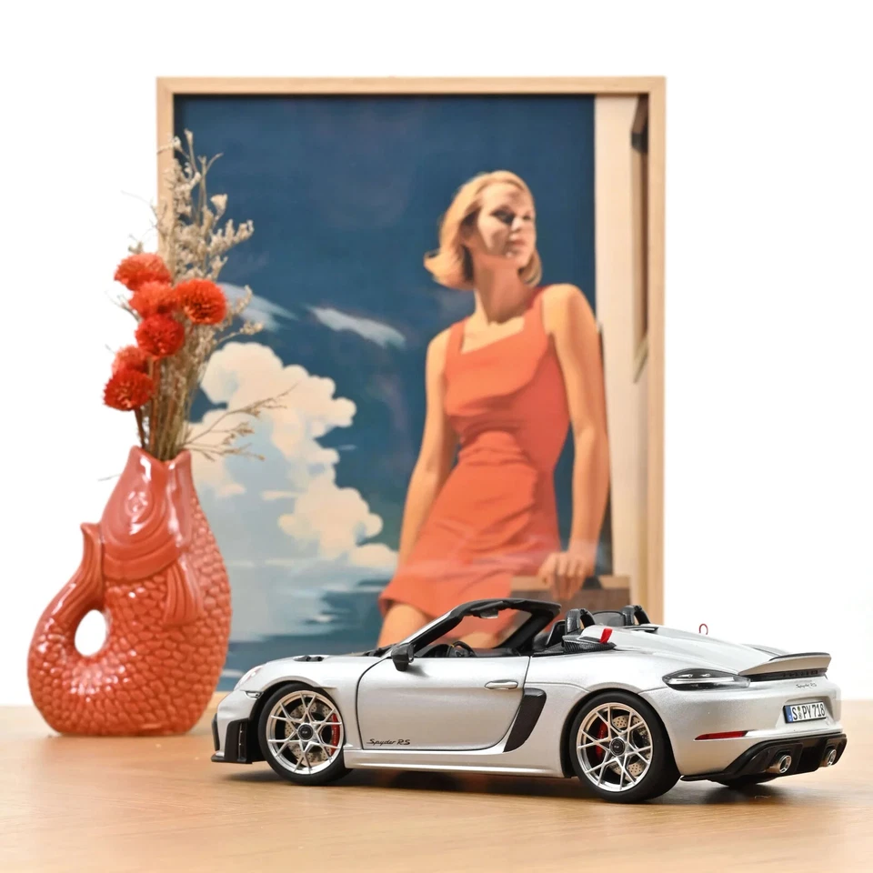 PORSCHE 718 SPYDER RS 2023 WEISSACH PACK Silver Norev 187270 Die Cast 1/18 New - Immagine 4 di 4